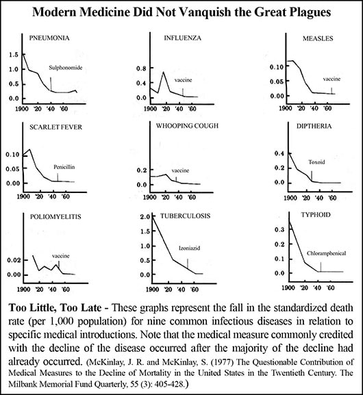Charts prove vaccines and other medical interventions did not cure plaques.